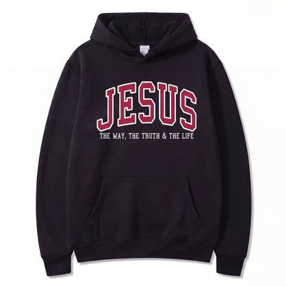 Jesus The Way The Truth and The Life Varsity Hoodie