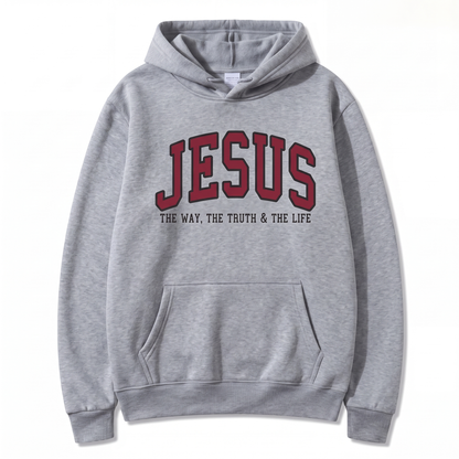 Jesus The Way The Truth and The Life Varsity Hoodie
